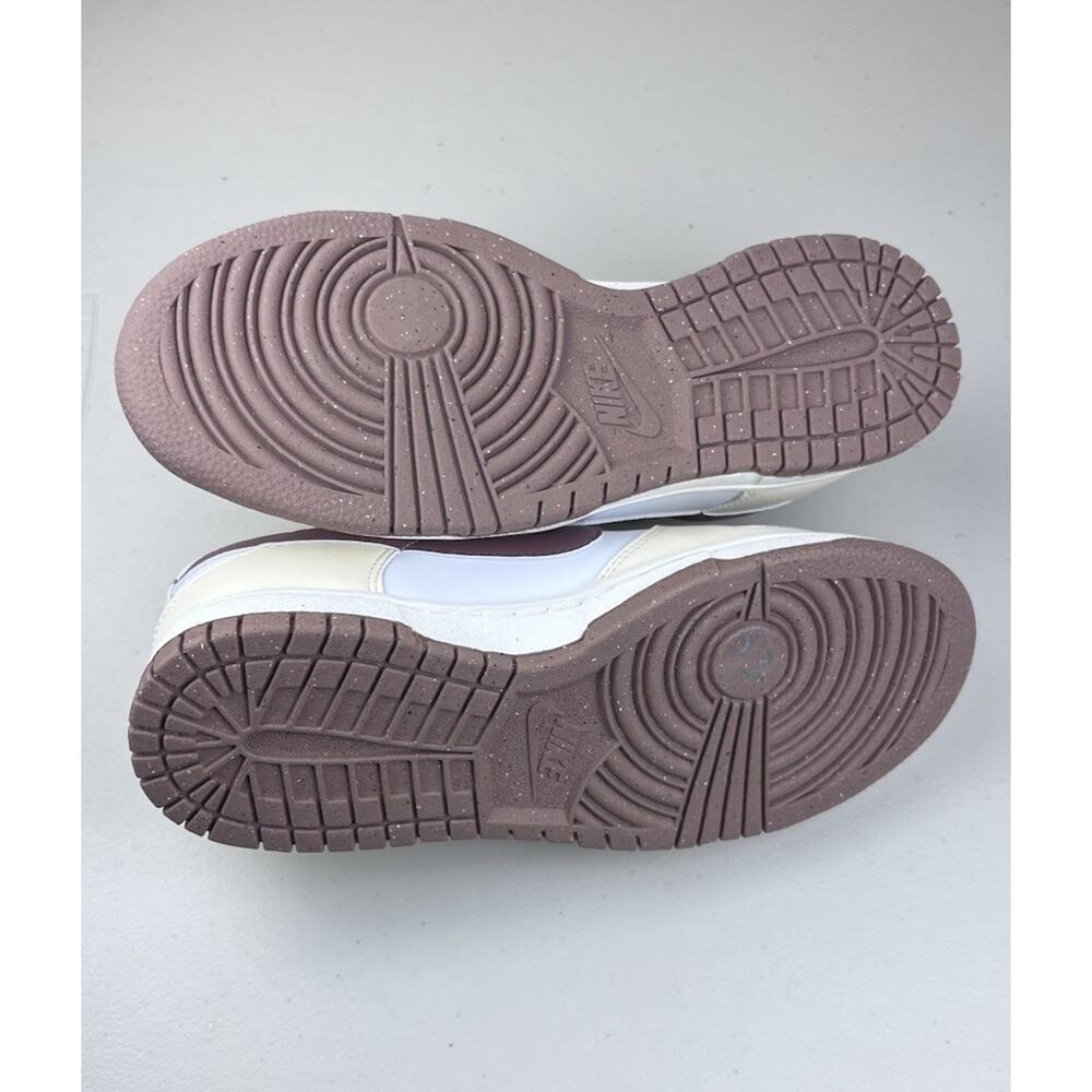 Nike Dunk Low Women’s 7 White Sail Burgundy Leather Y2K Retro Sneakers - Picture 5 of 6